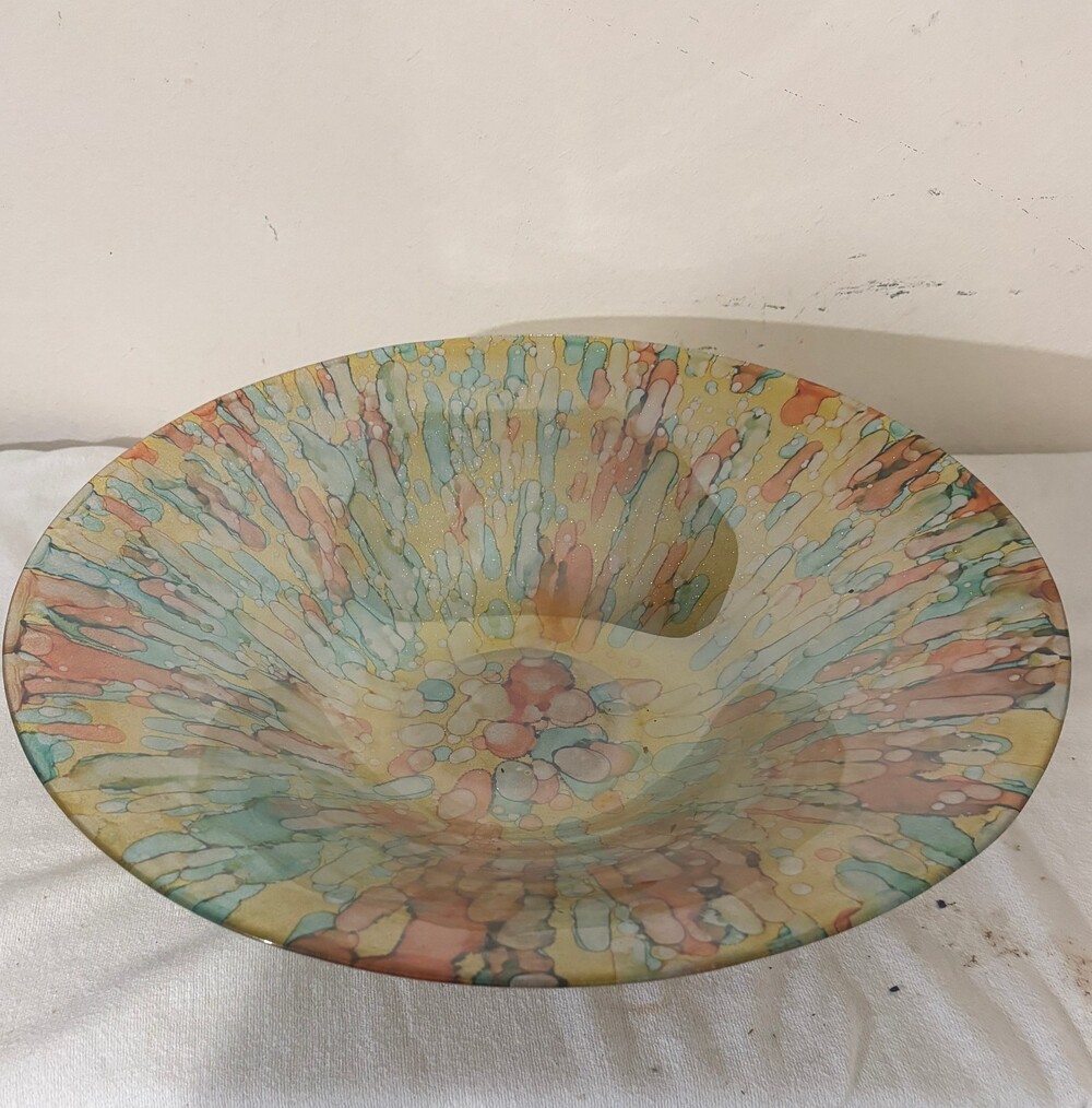Beautiful 18 1/2 inch Vintage French Art Glass Hand Blown Art